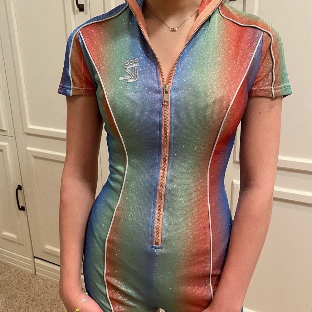 Sparkly Rainbow Festival Jumpsuit Romper
